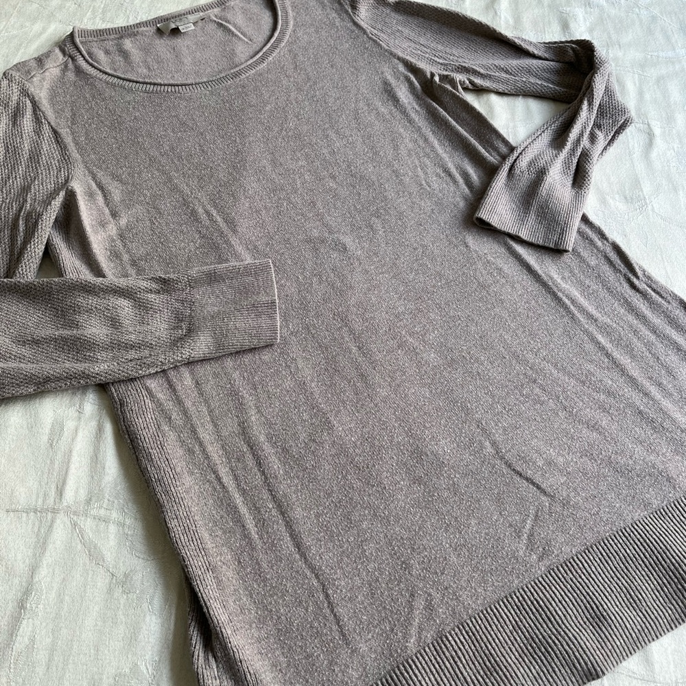 Elegant Long Sleeve Cotton Tunic Sweater